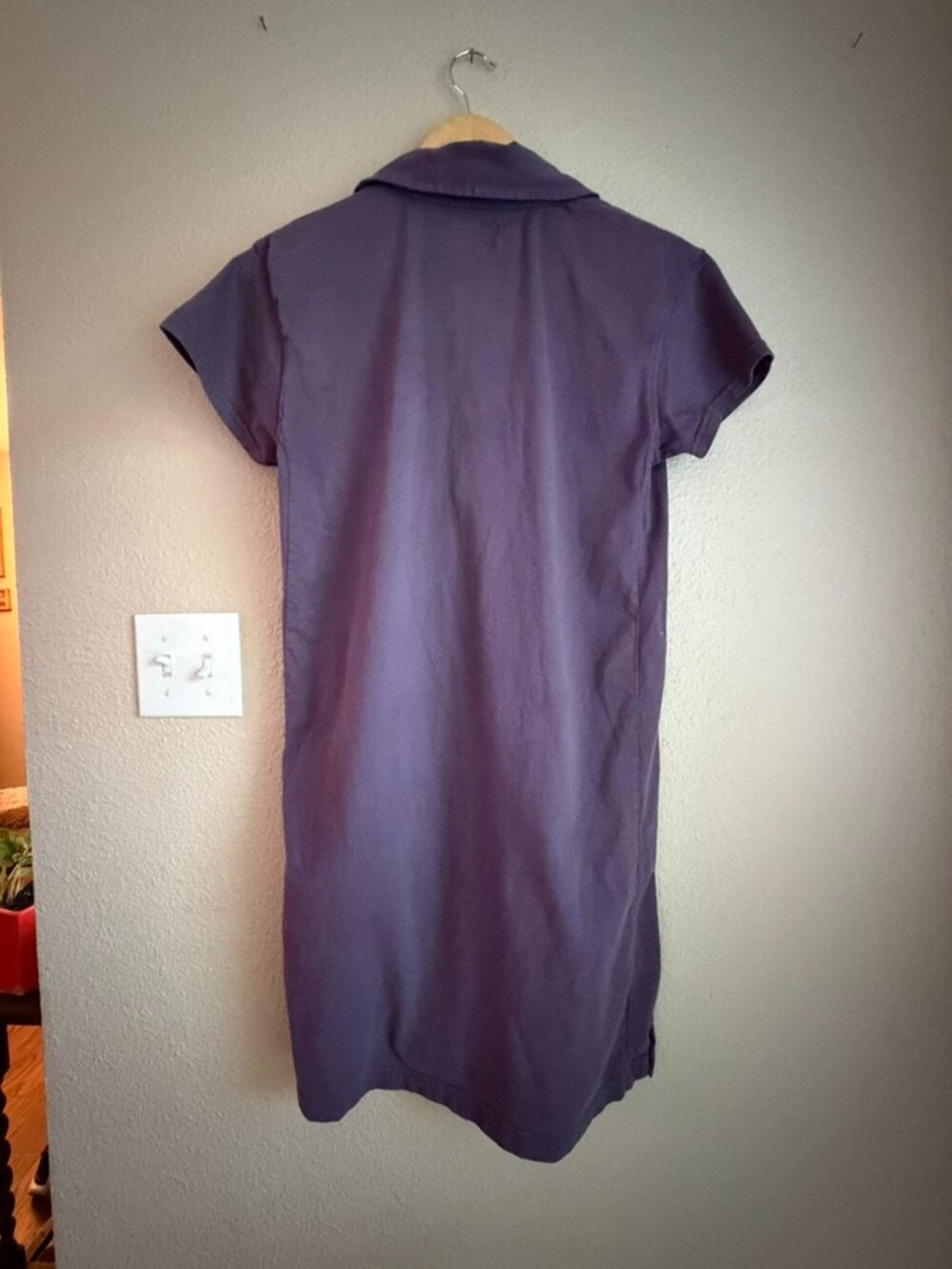 Pact Organic Cotton Purple Polo T-Shirt Dress Size M Casual Pocket Tee Dress